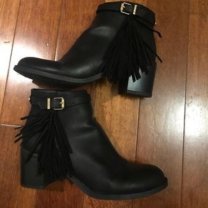 Circus by Sam Edelman black fringe booties